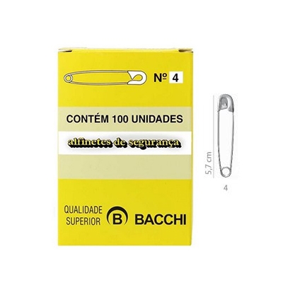 ALFINETES DE SEGURANÇA N.4 COM 100UN BACCHI