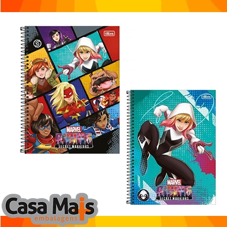 CADERNO UNIVERSITARIO 1MAT. MARVEL RISING TILIBRA