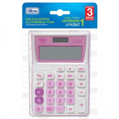 CALCULADORA 12 DÍGITOS ROSA TILIBRA TC04