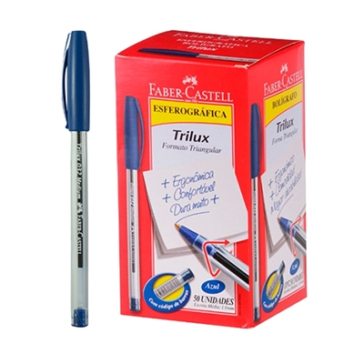 CANETA ESFEROGRÁFICA TRILUX AZUL FABER CASTELL