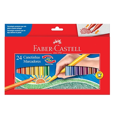 CANETINHAS VAI E VEM 24 CORES FABER CASTELL