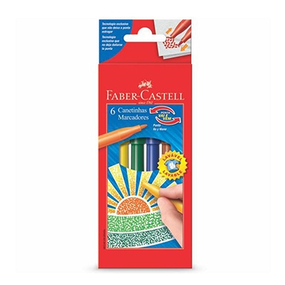 CANETINHAS VAI E VEM 06 CORES FABER CASTELL