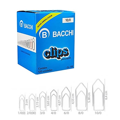 CLIPS GALVANIZADO 10/0 COM 120UN BACCHI