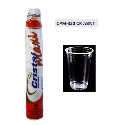 COPO PP DESCARTÁVEL 330ML TRANSPARENTE COM 50UN CRISTALCOPO