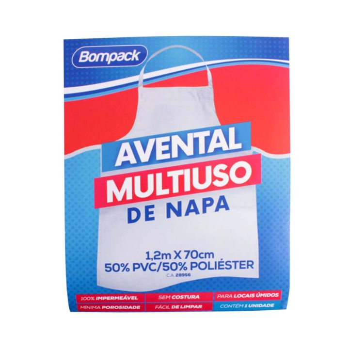 AVENTAL NAPA BRANCO 120X70CM BOMPACK