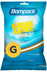 LUVA LATEX VERNIZ AZUL G BOMPACK