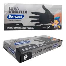 LUVA VINIFLEX P S/PO PT 100UN BOMPACK