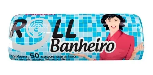 SACO LIXO BANHEIRO BCO RL 50UN 34X40CM 50UN BOMPACK