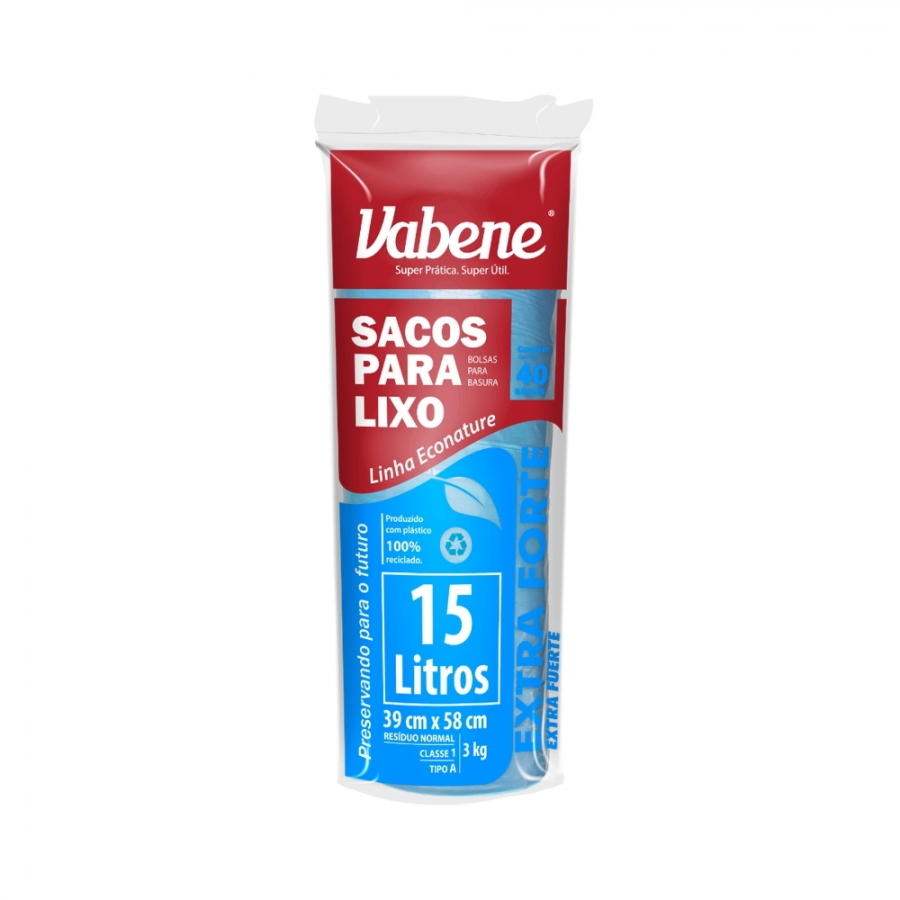 SACO LIXO RL AZUL 15L  40UN VABENE