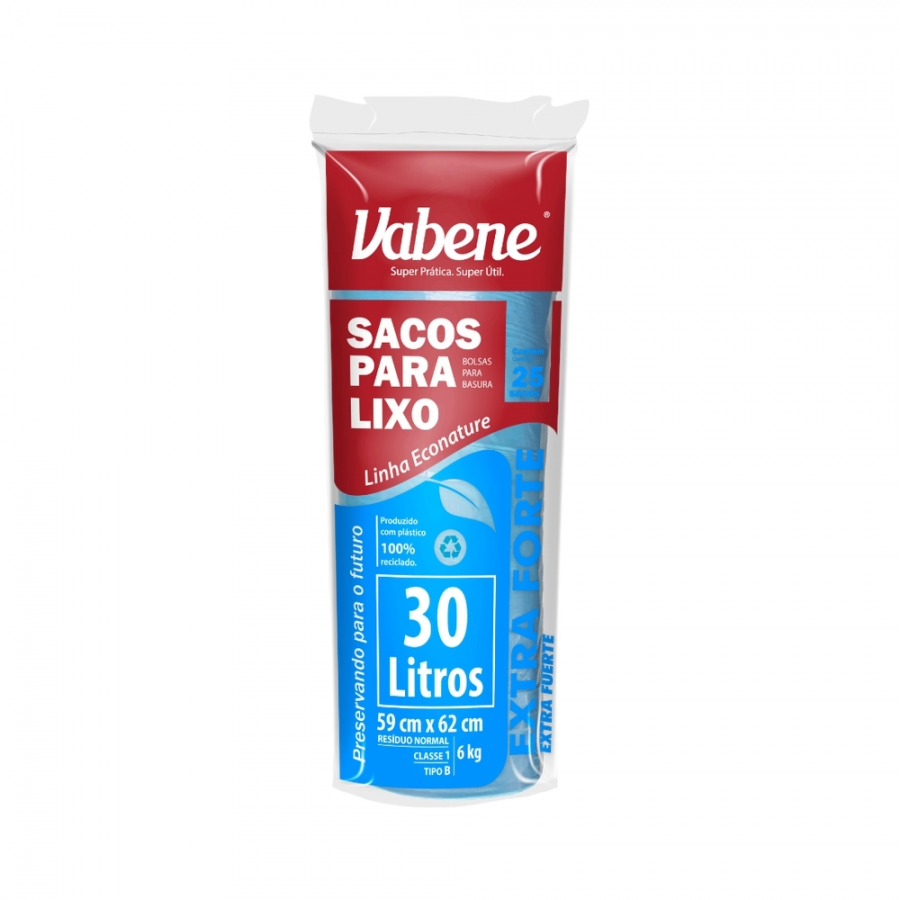 SACO LIXO RL AZUL 30L 25UN VABENE