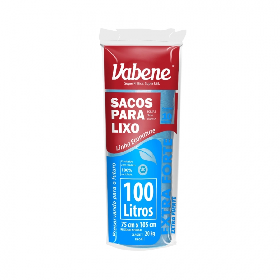 SACO LIXO RL AZUL 100L 10UN VABENE