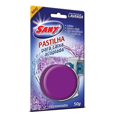 PASTILHA PARA CAIXA ACOPLADA 50G LAVANDA SANY