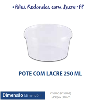 POTE PP COM LACRE 250ML COM 10 UN PRAFESTA