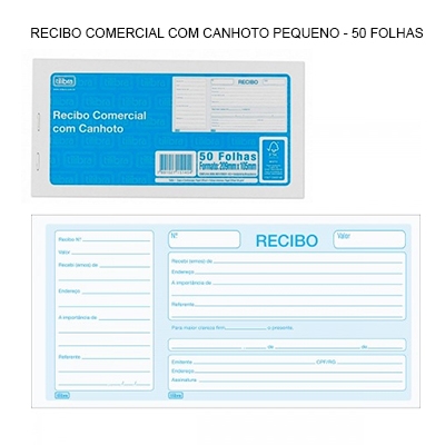 RECIBO COMERCIAL COM CANHOTO 50FL TILIBRA