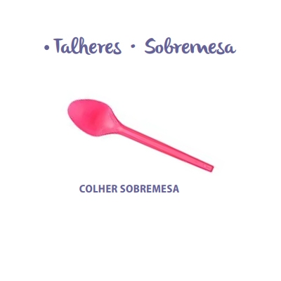 COLHER SOBREMESA ROSA COM 50UN PRAFESTA