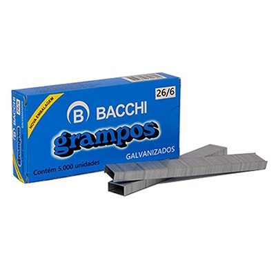 GRAMPO 26/6 GALVANIZADO COM 5000UN BACCHI