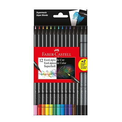 LÁPIS DE COR SUPERSOFT 12 CORES FABER CASTELL