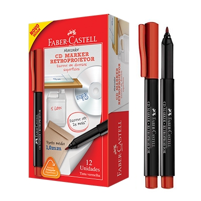 PINCEL RETROPROJETOR VERMELHO 1MM FABER CASTELL