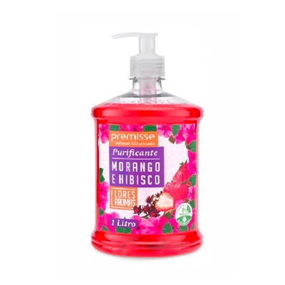 SABONETE LÍQUIDO PUMP MORANGO E HIBISCUS 450ML PREMISSE