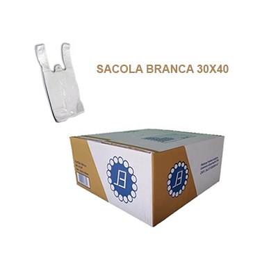 SACOLA LISA 30X40 BRANCA COM 1000UN FRANBEA