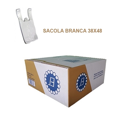 SACOLA LISA 38X48 BRANCA COM 1000UN FRANBEA