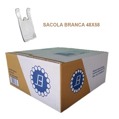 SACOLA LISA 48X58 BRANCA COM 1000UN FRANBEA